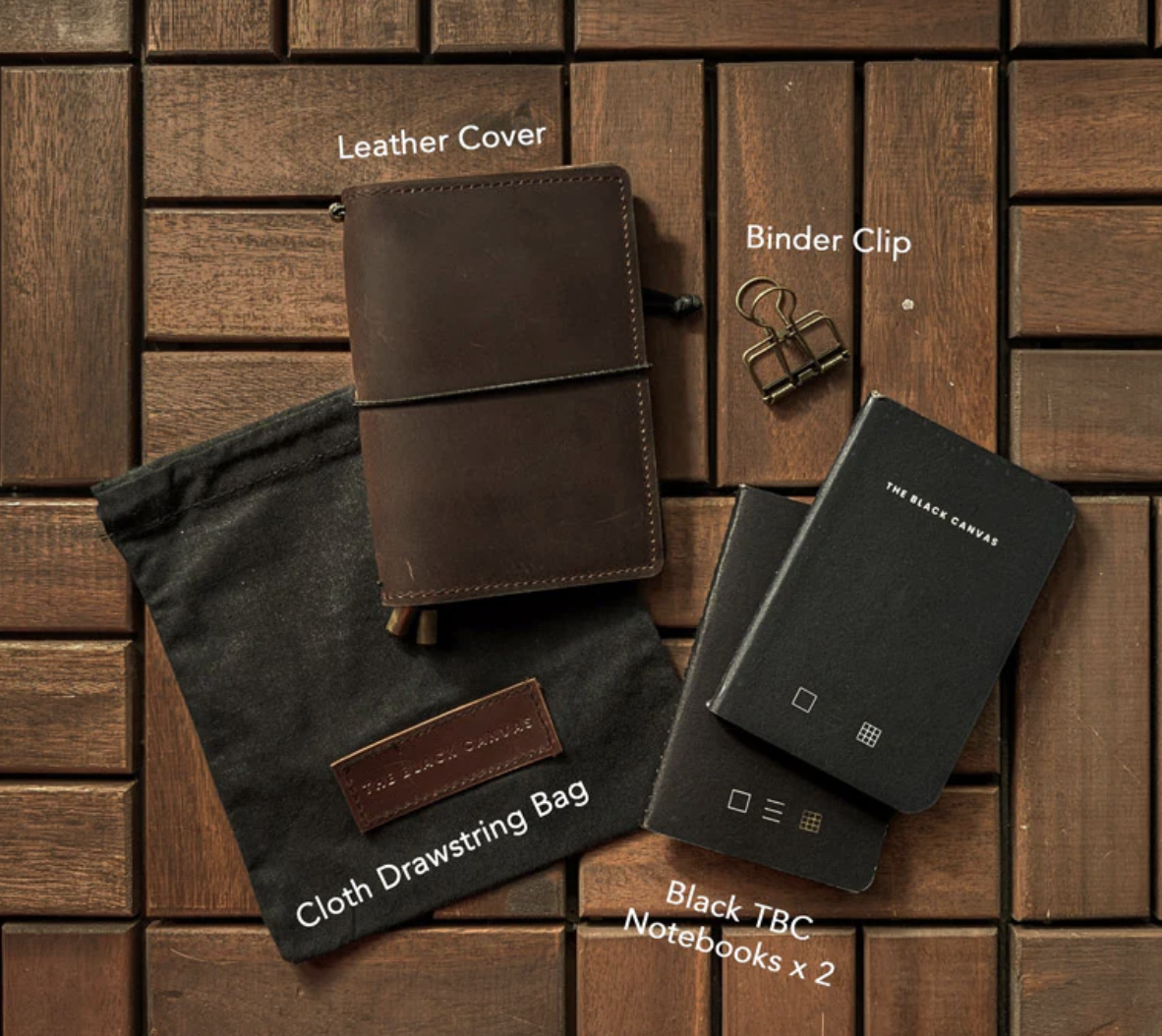The Black Canvas leather covers for passport, a5, a6 notebooks