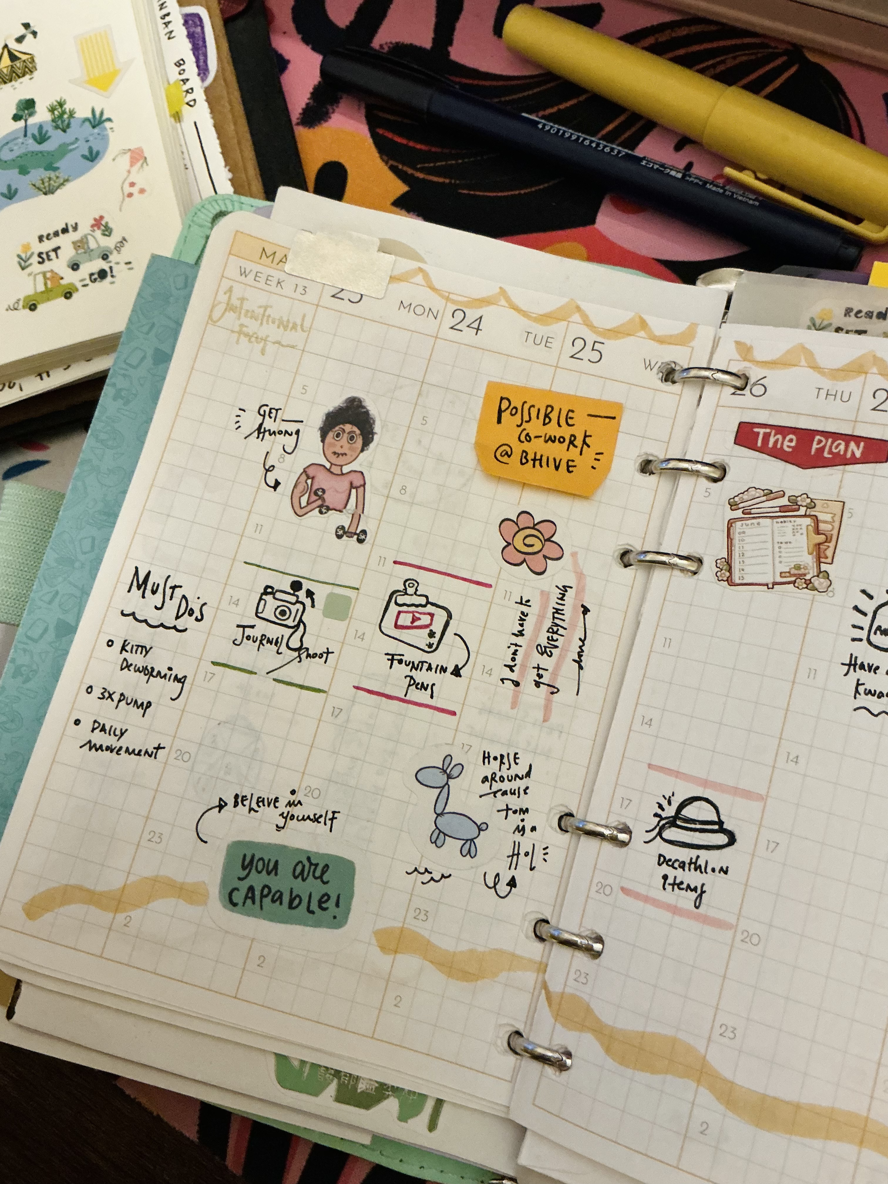 curvy noodle stickers in filofax personal great for planners using neorah or alica souza journals