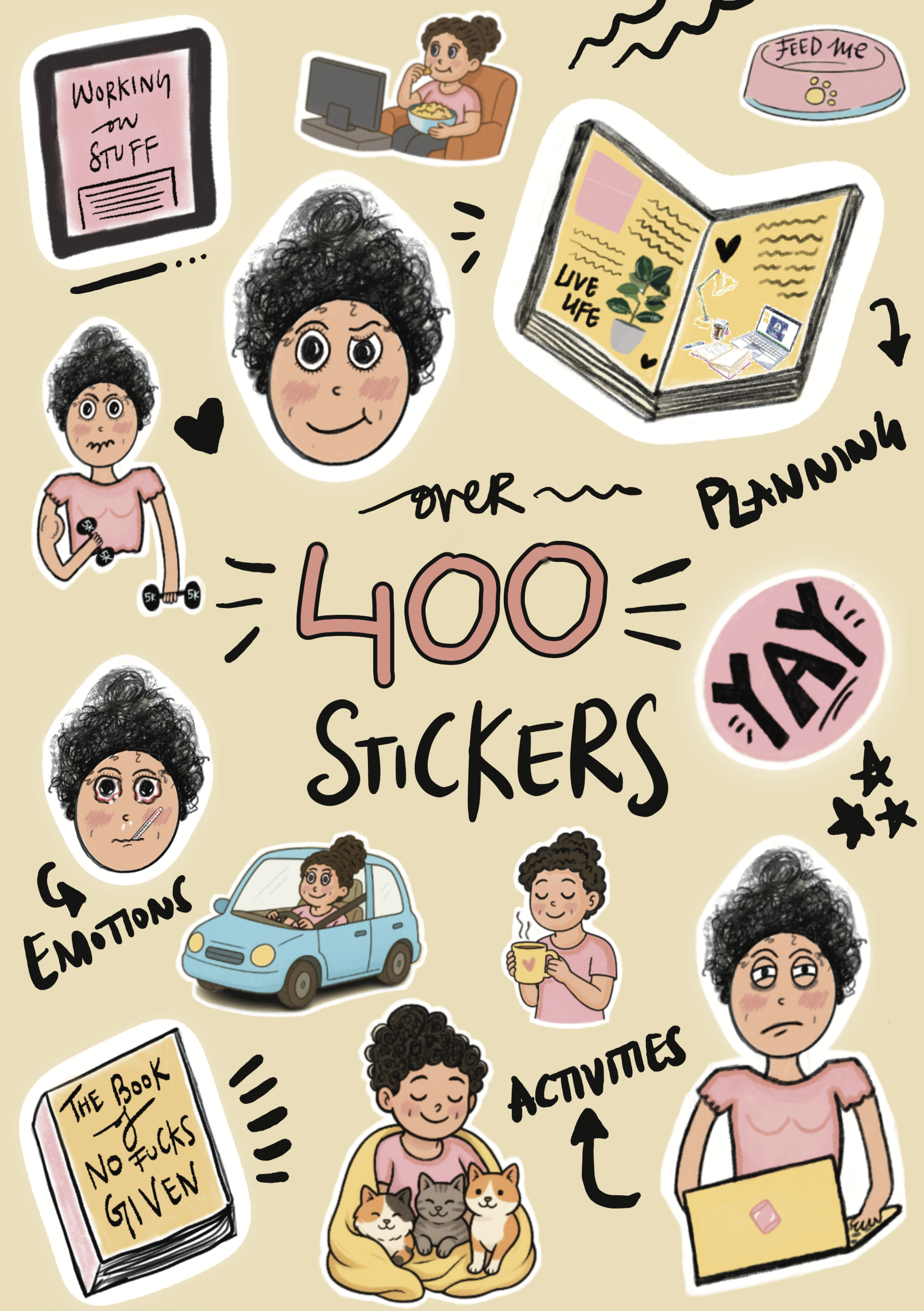 emotion and activity stickers by curvy noodle for planners in India