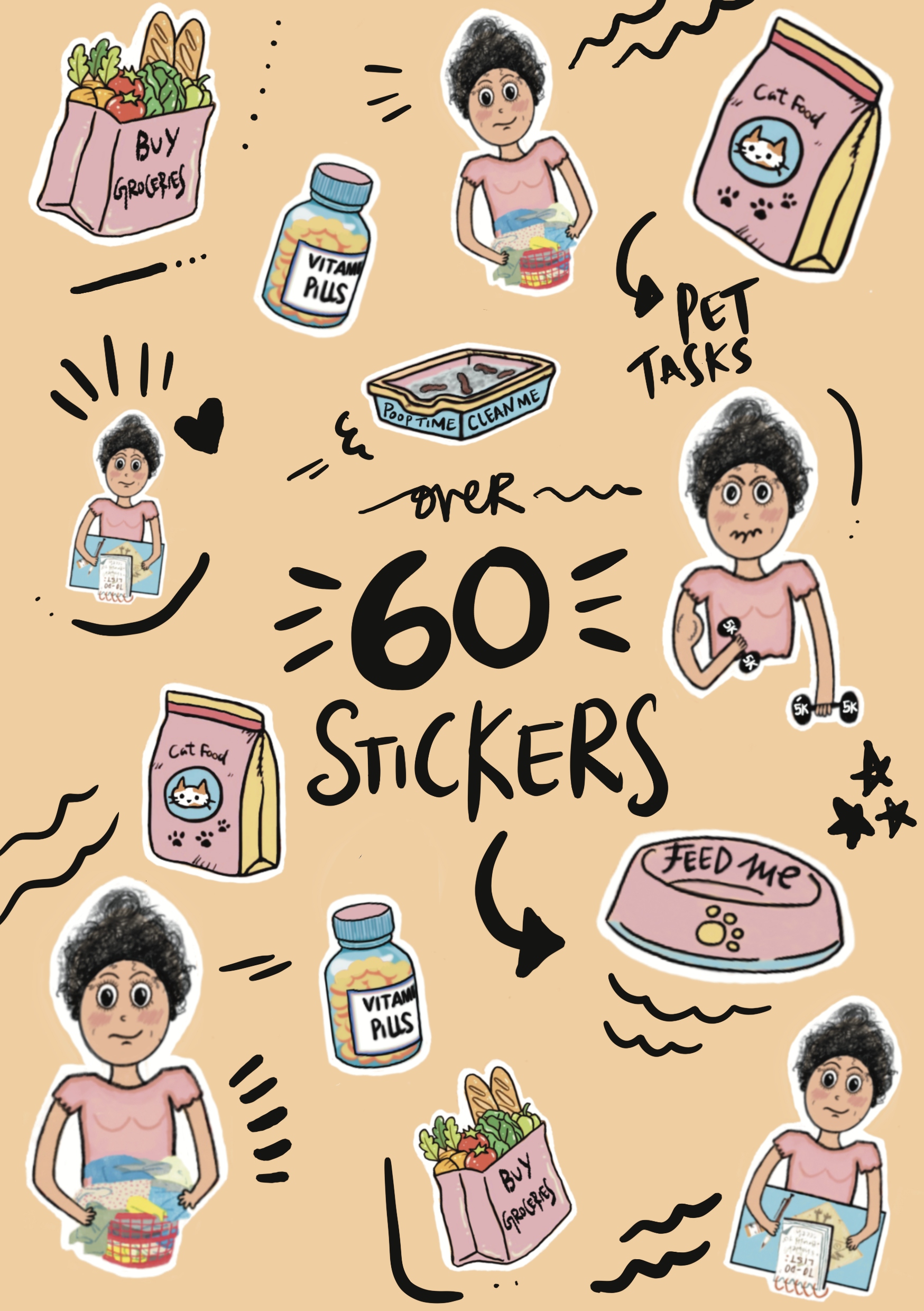 chore stickers and pet stickers for planners in india like neorah and alicia souza
