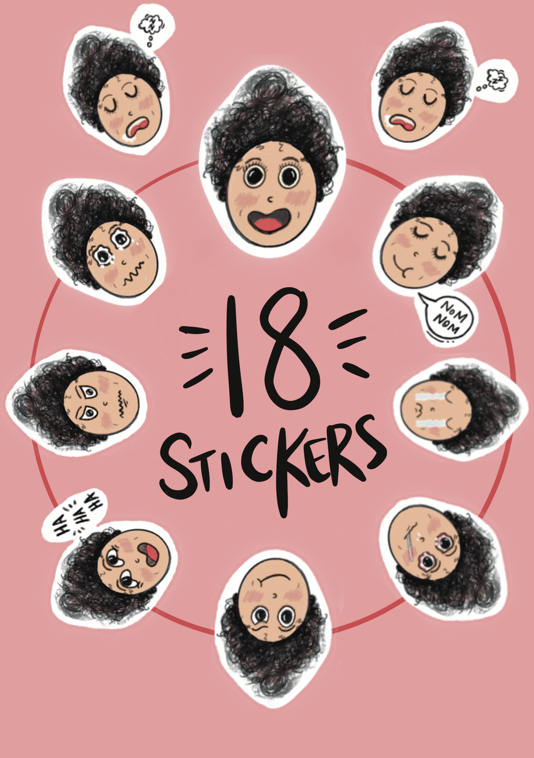 a sample pack of all the emotion stickers at curvy noodle for planners using atelier neorah and alica souza journals