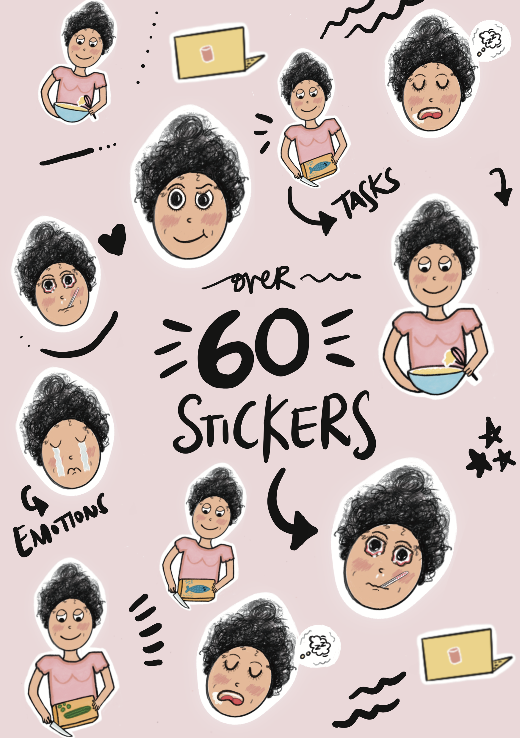 various moods and chore stickers for planners in india that can be use with neorah and alicia souza planners