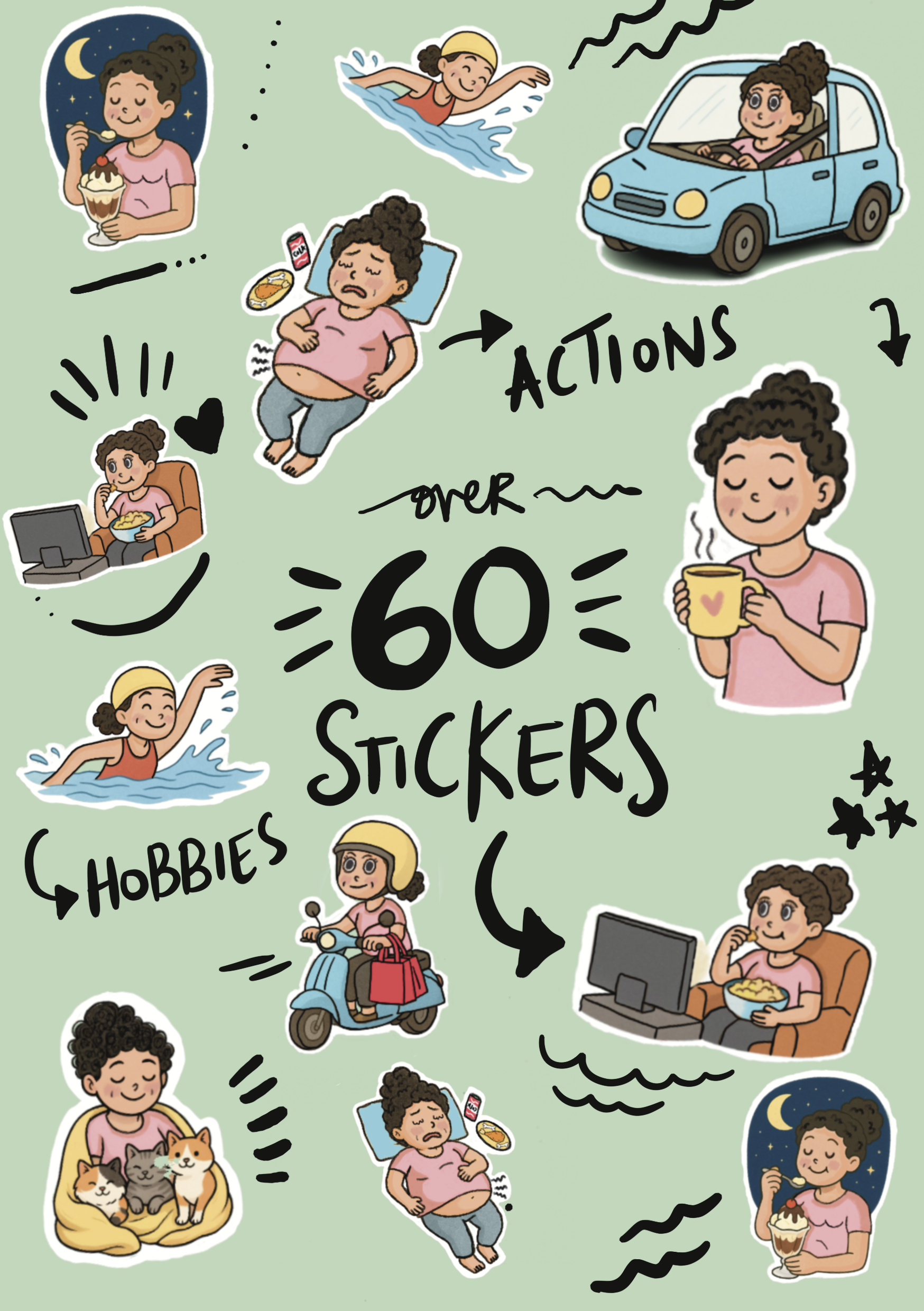 running errands, swimming, self-care stickers for planners in India and using Neorah and Alicia Souza